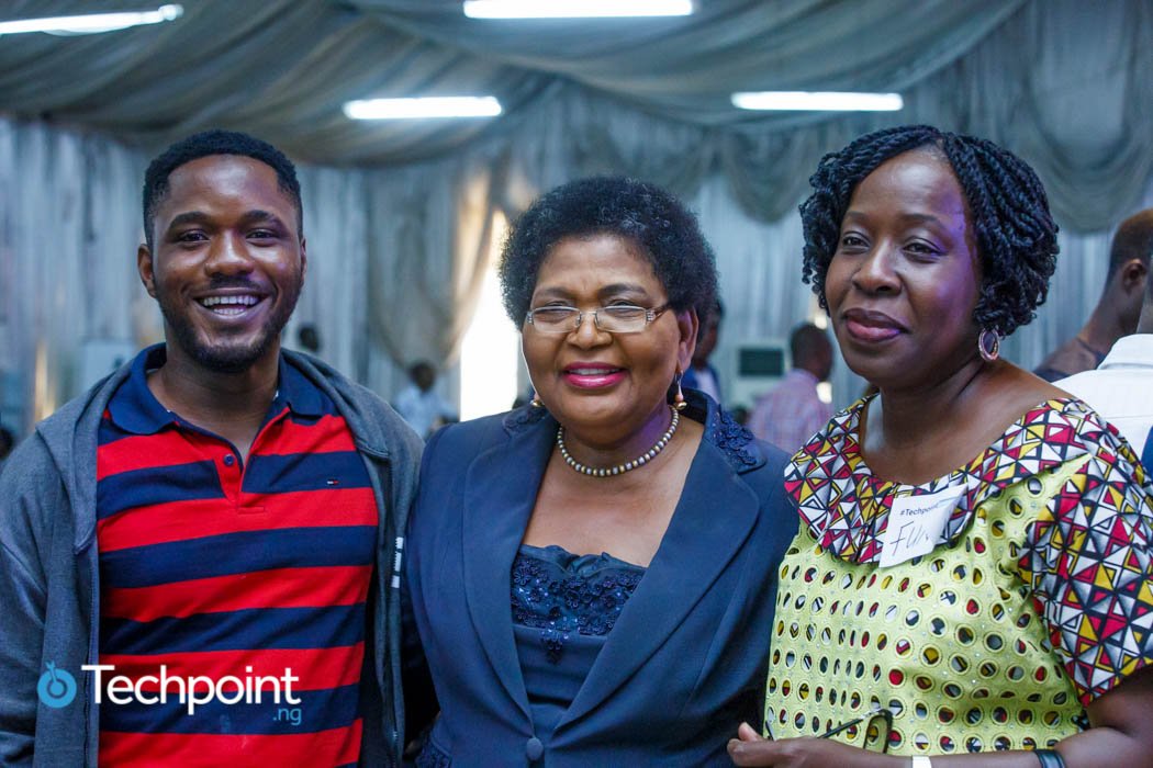 On stage moderating with Ajebutter — Techpoint Inspired main stage